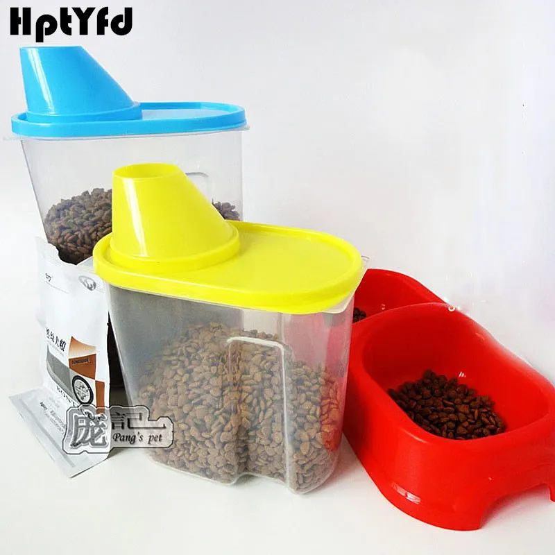 

Plastic Pet Dog Feeder Storage Food Container Mildew Anti-oxidation Large Capacity Storage Fresh Box Food Container Dog Bucket