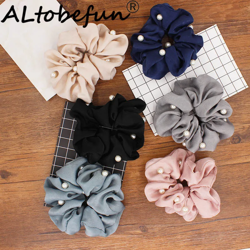 

ALTOBEFUN Girl Hair Accessories Beads Women Scrunchies Fashion Elastic Hair Holder Lady Ponytail Hair Hairties Hairbands SS014