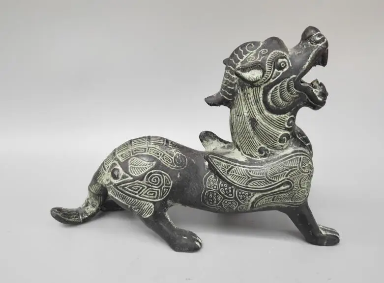 

Chinese archaize bronze God beast sculpture crafts Statue