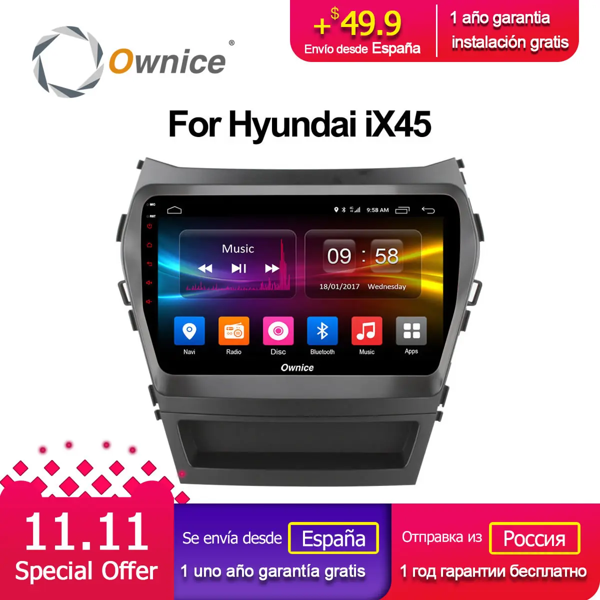 

Ownice C500+ G10 Octa Core android 8.1 car dvd gps player For HYUNDAI IX45 2013 SANTA FE santafe head units 4G LTE Carplay
