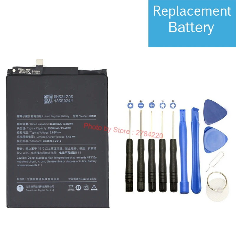 

100% 3500mAh DC101 Replacement Battery For Smartisan Jianguo Nut U1 Pro OD103 OD105 OD101 Bateria Batterie Cell Phone Batteries