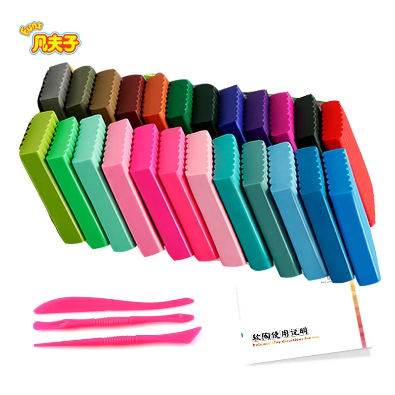 24 цвета/набор Полимерная глина волшебная печь испечь сухая Высокое качество Дети
