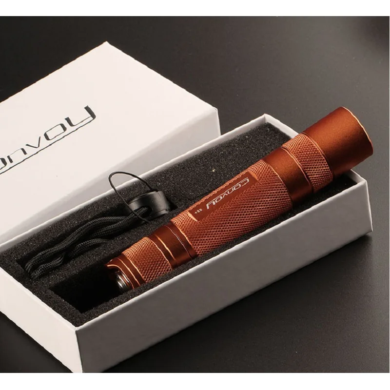 Светодиодный фонарь Convoy S2 + Orange Cree XML2 EDC для самообороны Кемпинговый светильник
