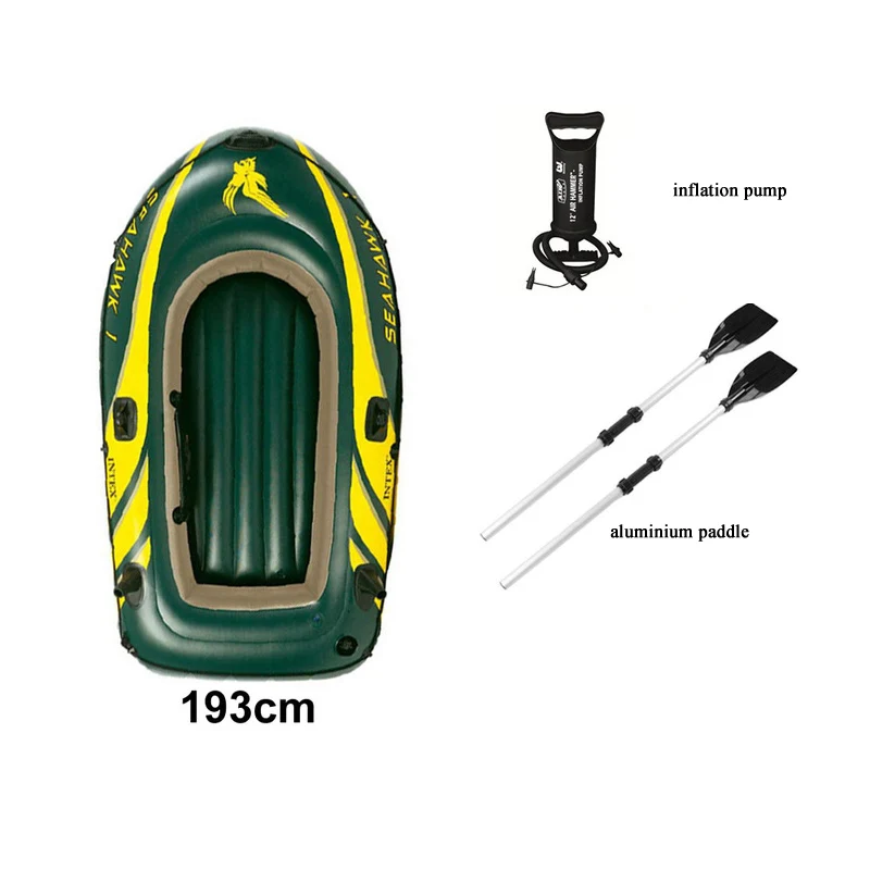 Надувная Спортивная надувная лодка 1 человек ПВХ надувная лодка для рыбалки, каяк 3 воздушные камеры воздушный насос весло на открытом воздухе A06004 - Цвет: boat pump oar