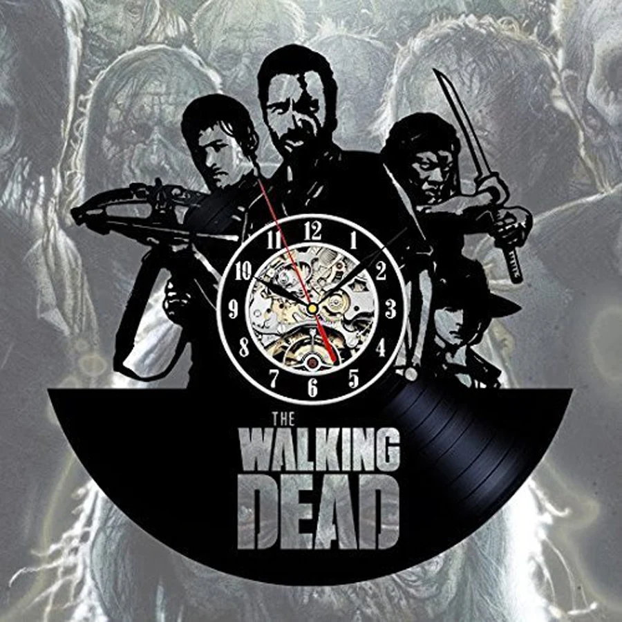 Horloge Murale Saat The Walking Dead настенные часы в винтажном стиле современный виниловый рекорд уникальные часы домашний декор бесшумные