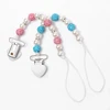 2022 Baby Pacifier Clip Chain Infant Nipple Holder Wooden Beaded Crystal Nipple Leash Strap Metal Pacifier Clips Soother Chain ► Photo 3/6