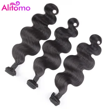 

Alitomo Brazilian Body Wave Hair 3 Bundle Deals 8-28 Inches Remy Human Hair Weave Bundles Natural Color 100% Human Hair Bundles
