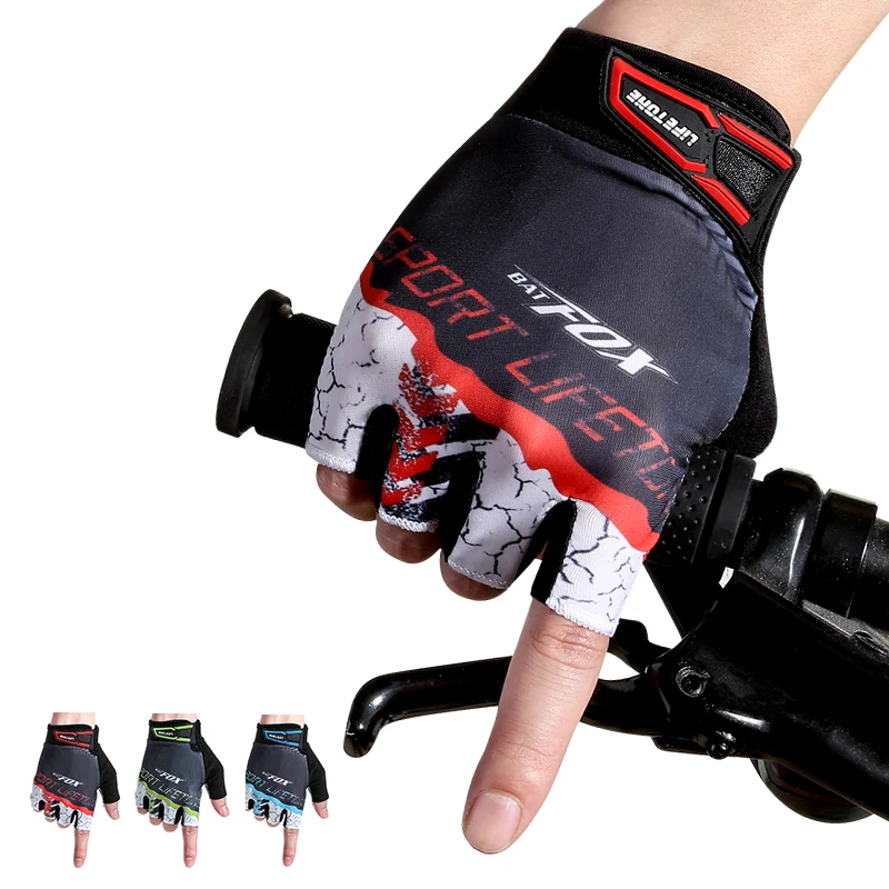 BATFOX 2017 New Summer Cycling Gloves Men Half Finger Nylon Breathable