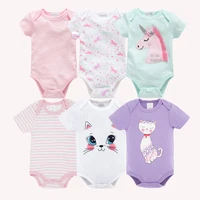 Kavkas – body pour bébés filles, 6/3 pièces/lot, vêtements d'été en coton pour bébés, manches courtes, vêtements pour nouveau-nés de 0 à 3 mois 2