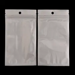 100 шт. Водонепроницаемый пластиковые пакеты с застежкой упаковка мешки с отверстием для подвешивания многоразовая застежка сумки посылка