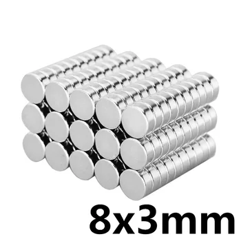 

50pcs 8x3 mm N35 Super Strong Powerful Small Round Rare Earth Neodymium Magnets 8 mm x 3 mm