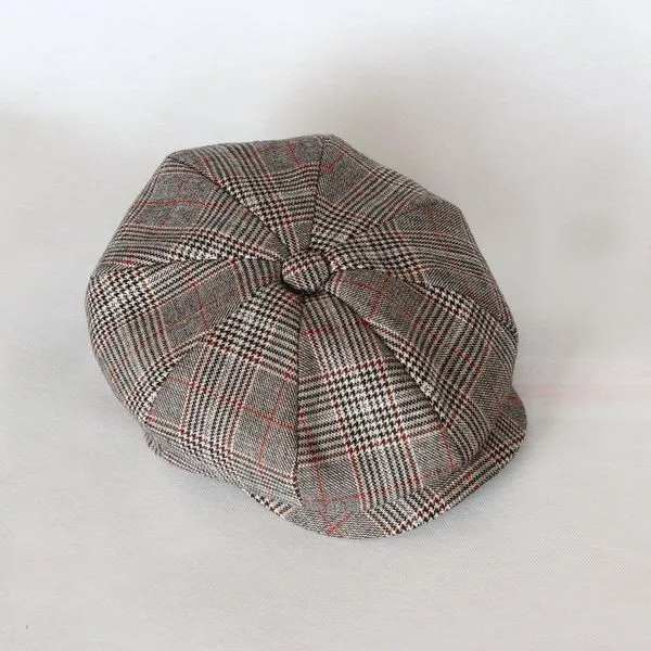 Весенне-осенняя восьмиугольная кепка, одинарный камвольный шерстяной тканевый сетчатый Кепка художника, кепка газетчика, берет для мужчин и женщин