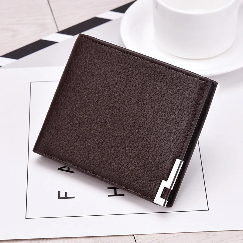Men's wallets men's short wallet iron border Korean new business version of the young men's style wallet trend card bag 009Q Men's wallets men's short wallet iron border Korean new business version of the young men's style wallet trend card bag 009Q