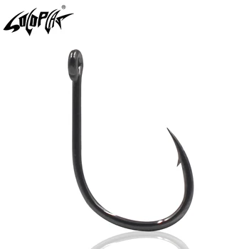 

Soloplay 50~100pcs/bag high carbon steel coated fishing circle hook with blood trough hook tip carp fishing hook