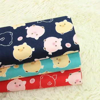 

Half yard import thicken 100% cotton fabric with cartoon little pig print, handmade DIY patchwork bag tissue A822