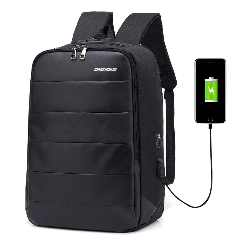 USB Charging Laptop Backpack Men Multifunct Anti Theft Backpack Men Travel Backpack Waterproof School Bag Male Mochila - Цвет: Black DF041