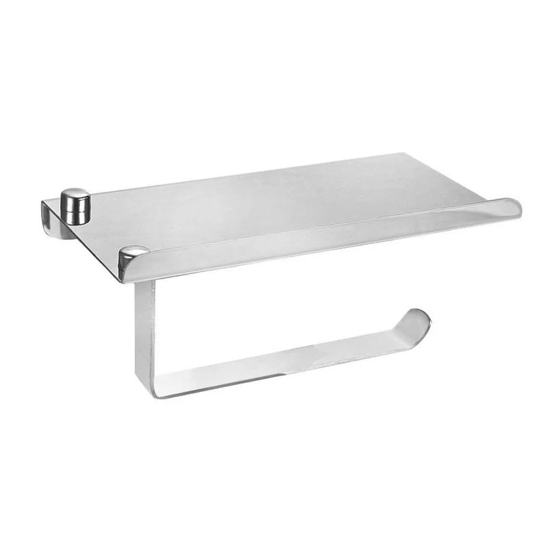 

Stainless Steel Toilet Paper Holder Paper Roll Hanger With Mobile Phone Storage Shelf Polished Chrome