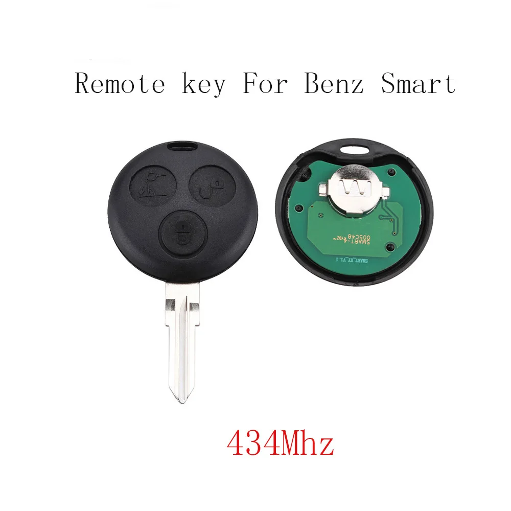 

2pcs*3Button Remote Car key For Mercedes Benz Key Smart Fortwo 450 Forfour Roadster Chiave 433Mhz Original key