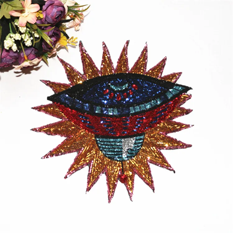 

Sun Embroidered Sequins Patches Sewing on Sticker for clothes Kids Clothing Applique DIY Accessories crafts 2017 New
