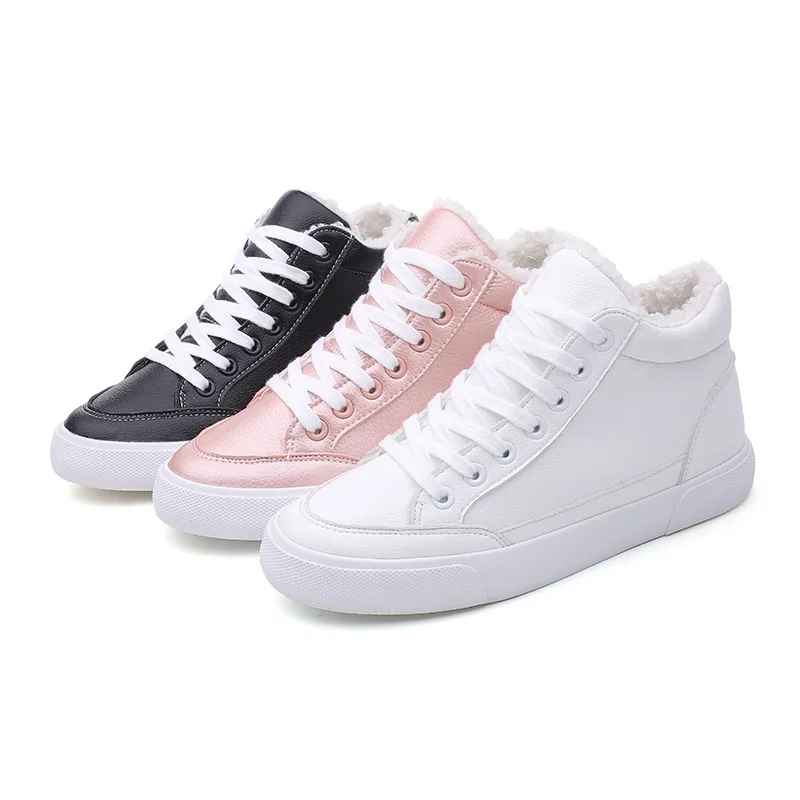 2018 New High-Top Women Skateboarding Shoes Comfortable Sneakers Women Warm Winter Sneakers White Sport Shoes Female Footwear 2018 New High-Top Women Skateboarding Shoes Comfortable Sneakers Women Warm Winter Sneakers White Sport Shoes Female Footwear
