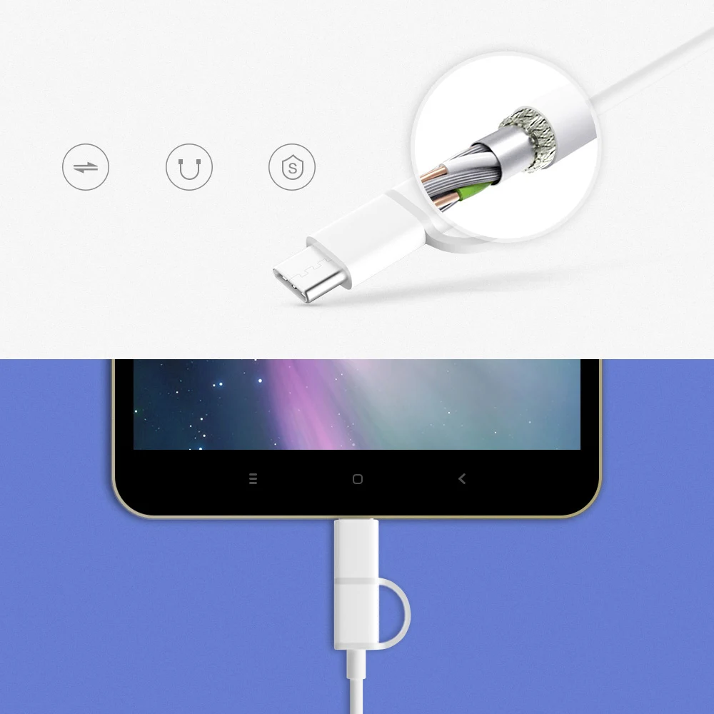 Xiaomi USB 2,0 для Micro USB/type C зарядный кабель синхронизации данных сетевой шнур для Xiaomi samsung 30 см