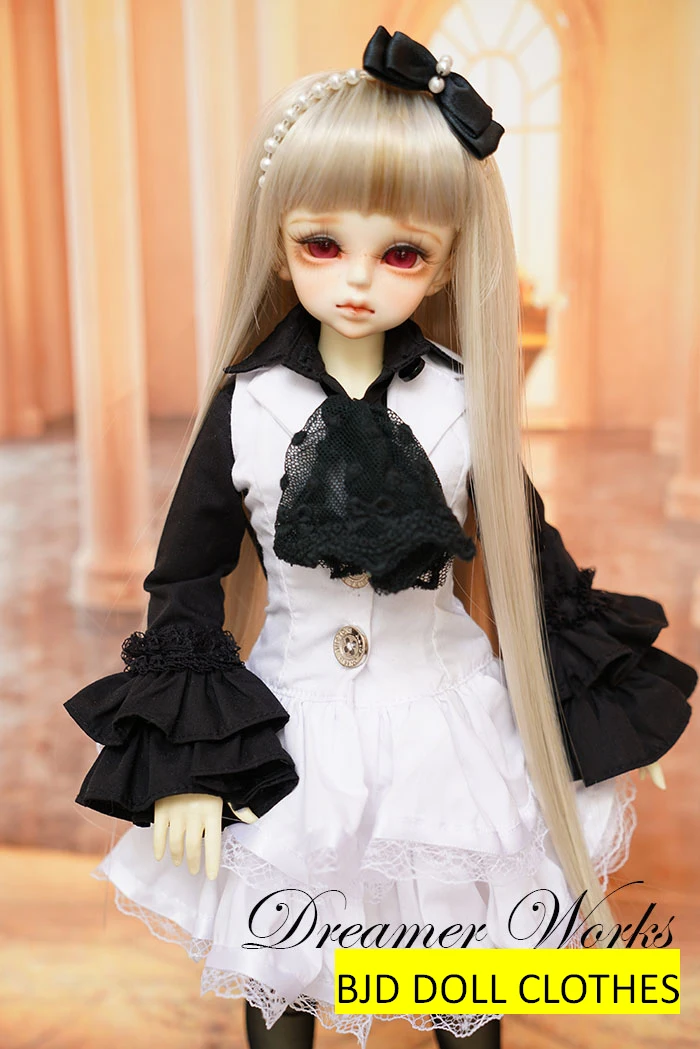

BJD / SD doll clothes fashion British noble dress princess shirt White skirt suit for 1/4 1/3 Bjd Doll accessories