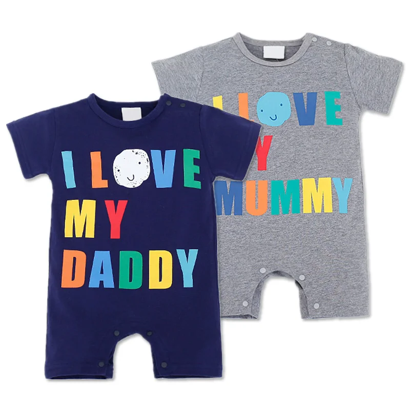

Newborn Baby Boy Rompers Love Daddy Mummy Clothing Summer Cotton Toddler Romper Short Sleeve Infant Jumpsuits Baby Girl Clothes