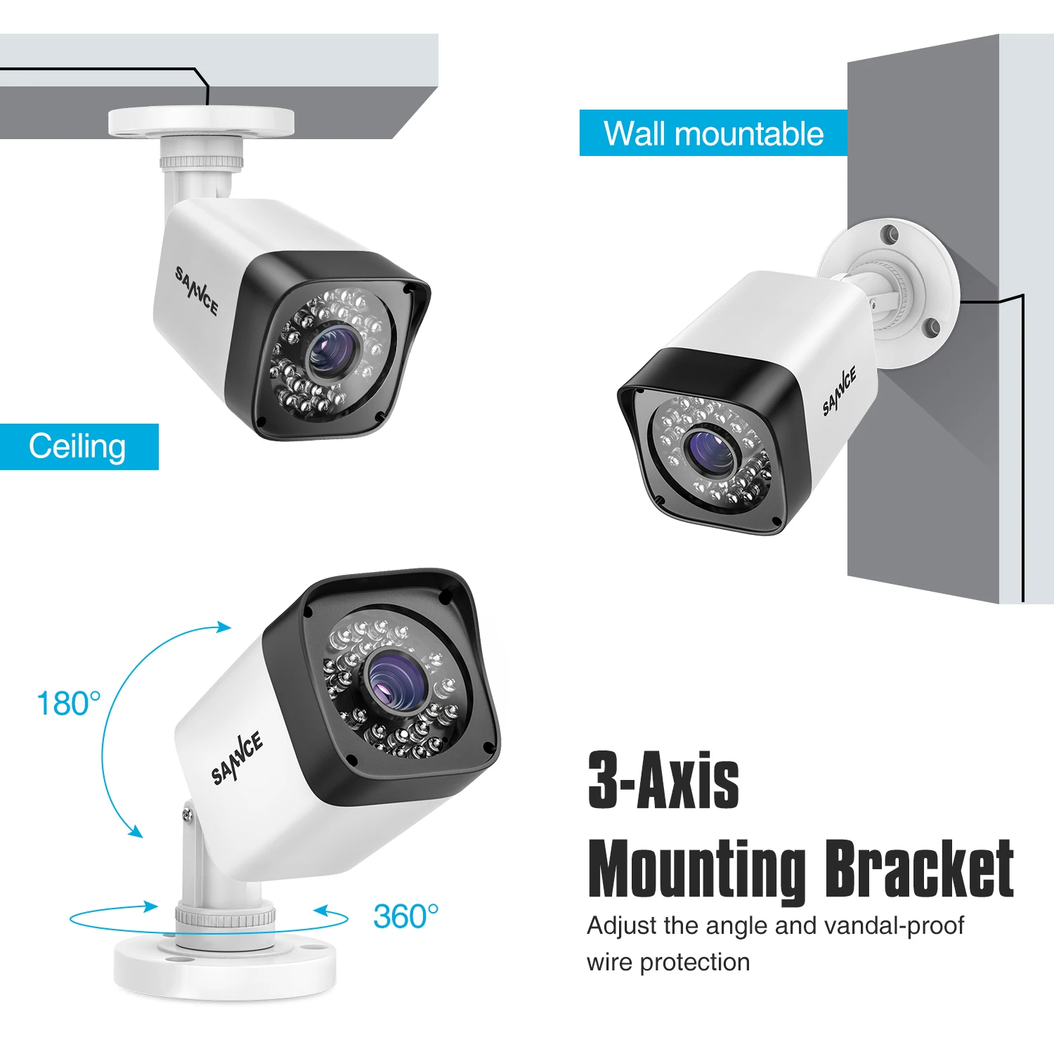 SANNCE 4CH 5в1 10 дюймов Displayer 1080N HDMI/VGA выход DVR 4 шт. 720P HD TVI IR CUT камера безопасности CCTV