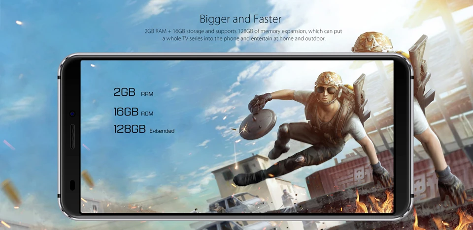 Blackview S6 5,7 дюймов 18:9 смартфон сенсорный Android 7,0 полный экран отпечатков пальцев мобильный телефон 2 Гб + 16 Гб четырехъядерный 4180 мАч Celular