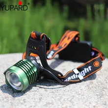 YUPARD Q5 светодиодный Белый Синий светодиодный налобный светильник с зумом, масштабируемые Налобные фонарики, налобный светильник для рыбалки+ 18650 перезаряжаемый аккумулятор+ зарядное устройство переменного тока