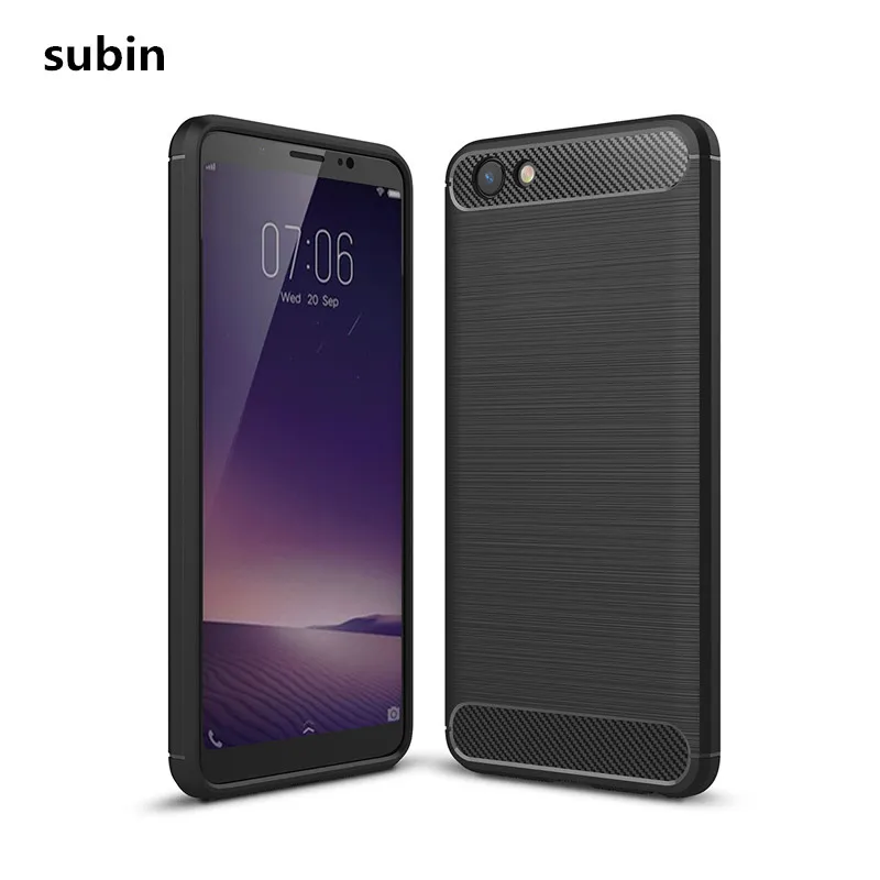 ДЛЯ vivo Y71 Случаи Обложка углеродного волокна Текстура щеткой мягкой силиконовой