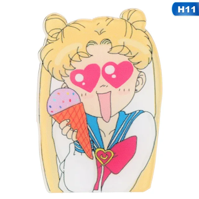 1pcs Acrylic Harajuku Sailor Moon Brooches Badges Backpack Clothes Pins Cartoon Anime Denim Jackets Collar Badge Girls Gifts Brooches Aliexpress