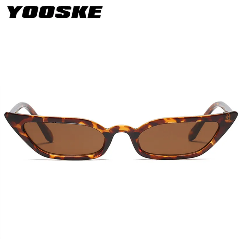YOOSKE, женские солнцезащитные очки кошачий глаз, маленький размер, брендовая дизайнерская мода, Ретро стиль, женские солнцезащитные очки, черные, розовые, красные очки, UV400