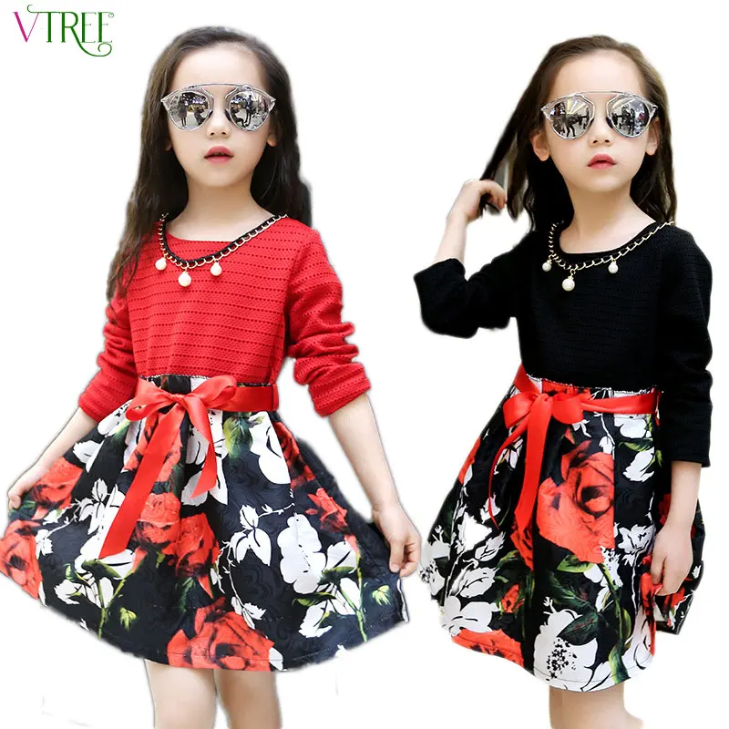 Buy V TREE Fashion girls dress long sleeve dress girl