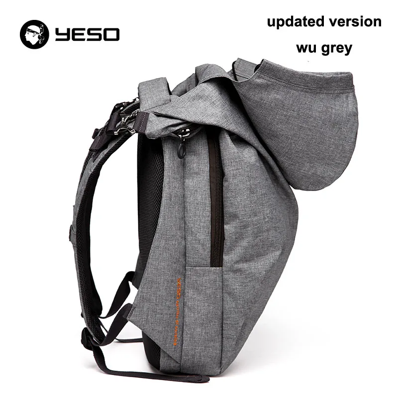 YESO брендовый Модный корейский стиль Повседневный корейский нейлоновый мужской рюкзак для ноутбука школьный подростковый стильный рюкзак для мальчиков и девочек дорожные сумки - Цвет: wu grey