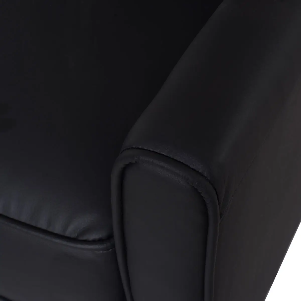 Giantex Single Recliner Sofa PU Leather Club Chair Living Room Furniture Black Modern Single Sofa Chairs HW54916