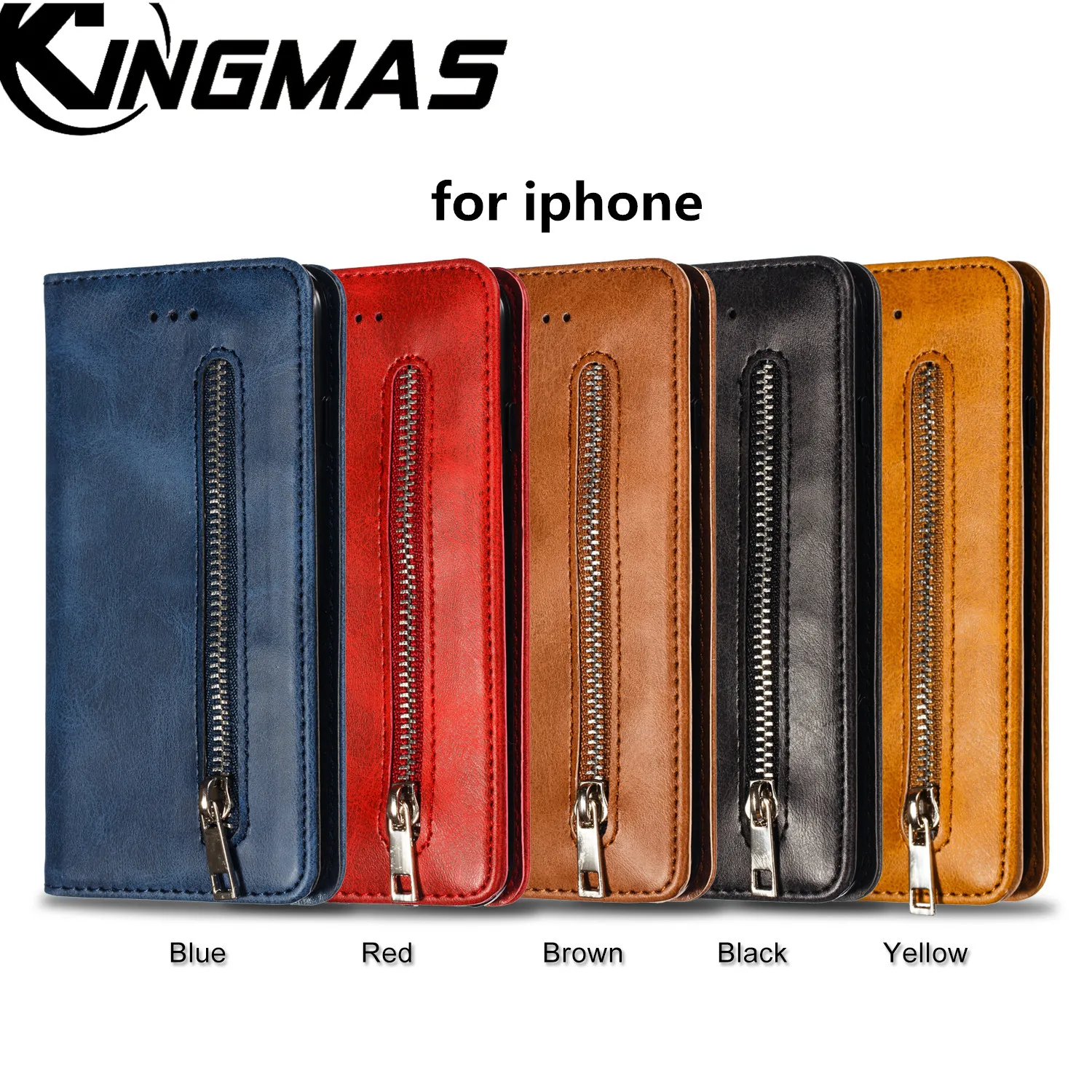 

Leather wallet phone case for iphone 6 6S 7 8 plus X XS XR phone short lanyard bracket bank card slot magnetic zipper flip cover