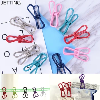 

JETTING 10 pcs Colorful Hollow Out Metal Binder Clips Notes Letter Paper Clip DIY Bookmark Office Binding Supplies Clip Holder