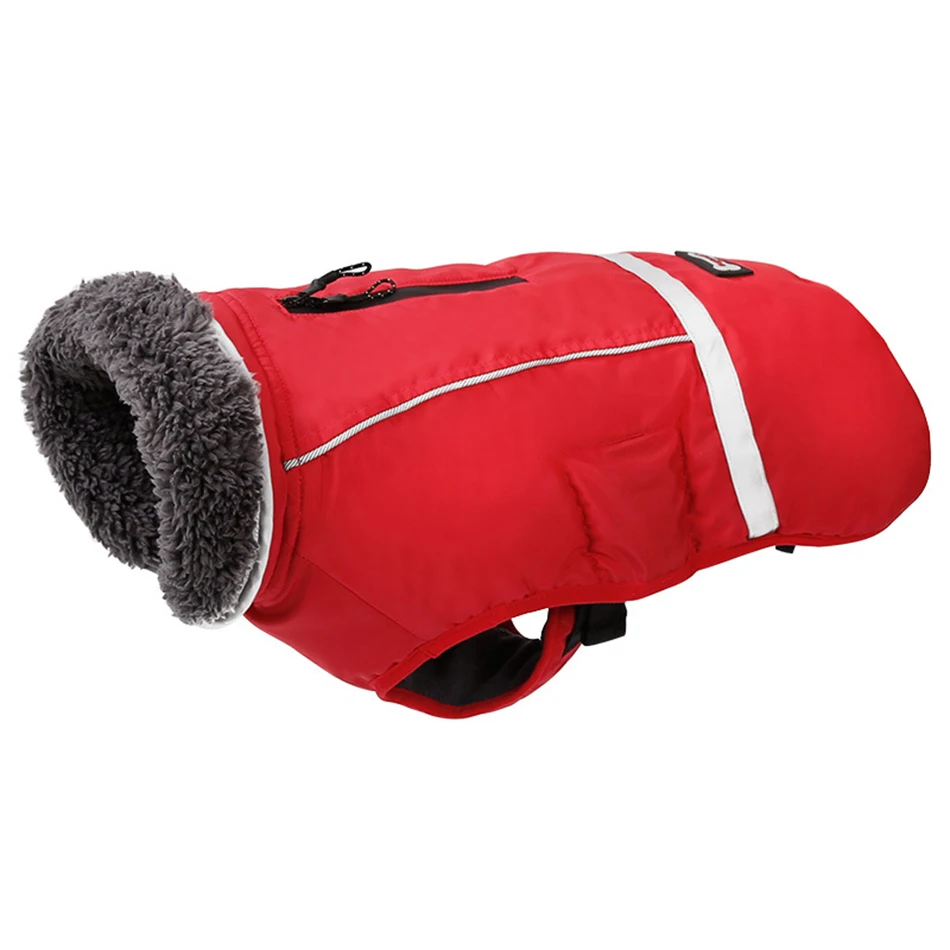 Куртка для собак 4 цвета Водонепроницаемая флисовая одежда для маленьких средних и больших собак ветрозащитная теплая зимняя верхняя одежда пальто светоотражающий наряд