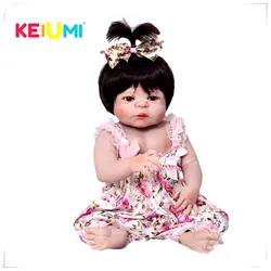 Лидер продаж KEIUMI Reborn девушка кукла полное Силиконовое боди реалистичные принцессы пупсик для детей подарок на день рождения ребенка