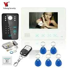 YobangSecurity 7″Inch Lcd RFID Password Video Door Phone Intercom System Wth IR Camera Remote Access Control System Door Lock