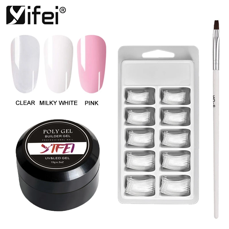 

YIFEI 3pcs Poly Gel Set 30ml UV Gel Nail Polish Quick Building Polygel For Nails Extension Gel Varnish Design Tips