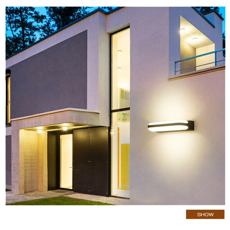 Де parede светильник ing внешний современный минималистичный балкон открытый водонепроницаемый дверной светильник светодиодный вилла простой популярный настенный светильник