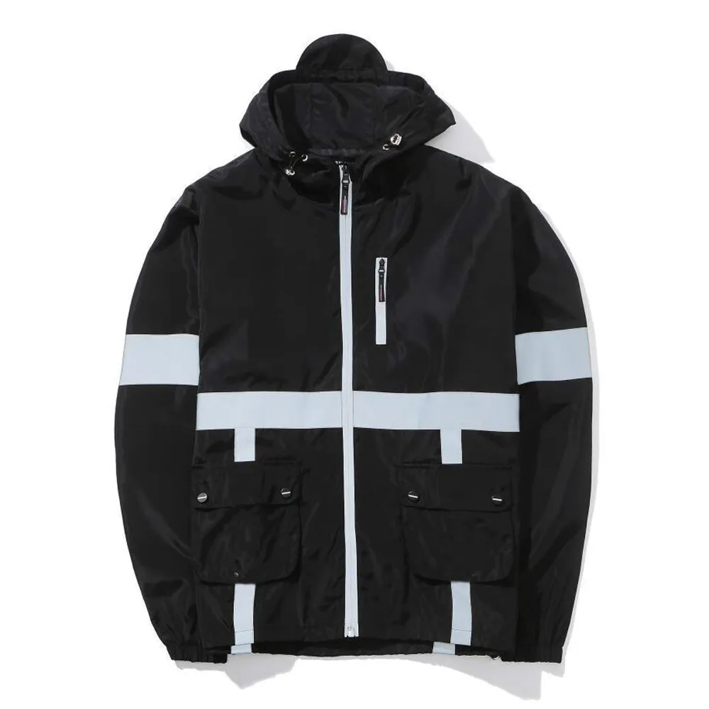 New Men Jacket Autumn Patchwork Reflective 3m Jacket Hip Hop Casual Waterproof Windbreaker Men Coat Trend Brand New Men Jacket Autumn Patchwork Reflective 3m Jacket Hip Hop Casual Waterproof Windbreaker Men Coat Trend Brand