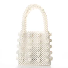 Fashion Luxury Brand Pearls Handbags for Women Summer Beach Tote Bag Beaded Box Bag Ladies Party Evening Hand bag Drop Shipping