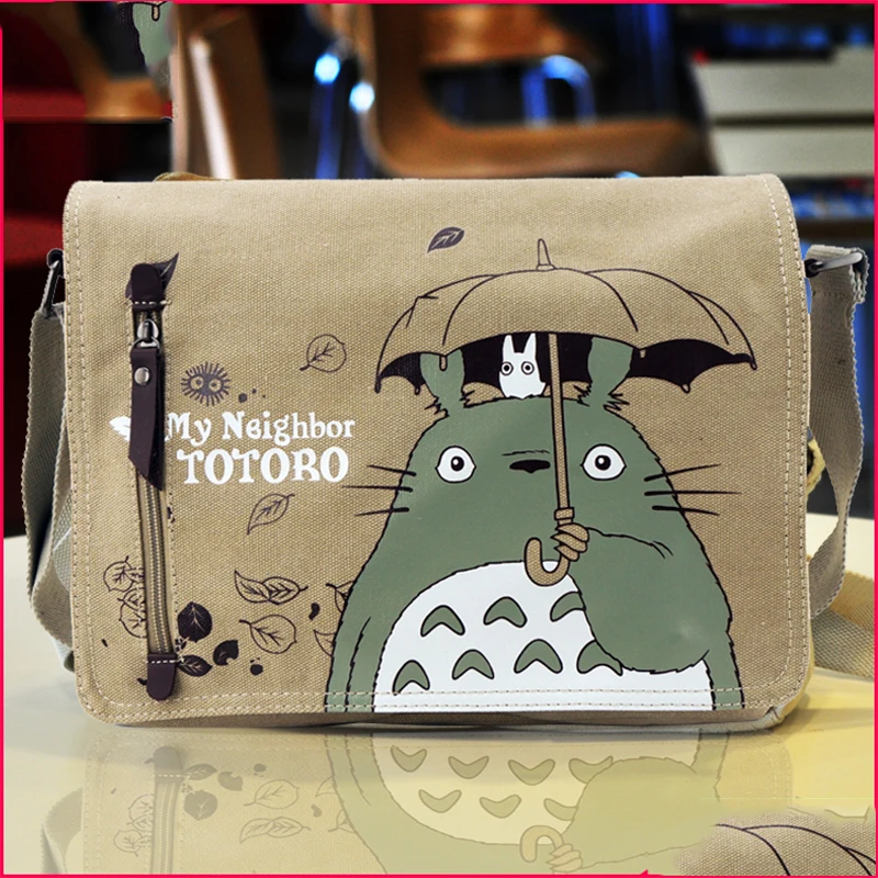 Hot Sales Unisex Totoro Canvas Messenger Bags Cosplay School Bag Fashion Cartoon Book Bags Free Shipping