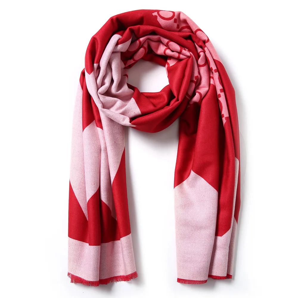 VIANOSI роскошный шарф для женщин, шерстяная накидка, кашемировые шали и шарфы, утолщенный теплый шарф с принтом, зимний женский шарф VA227 - Цвет: 04