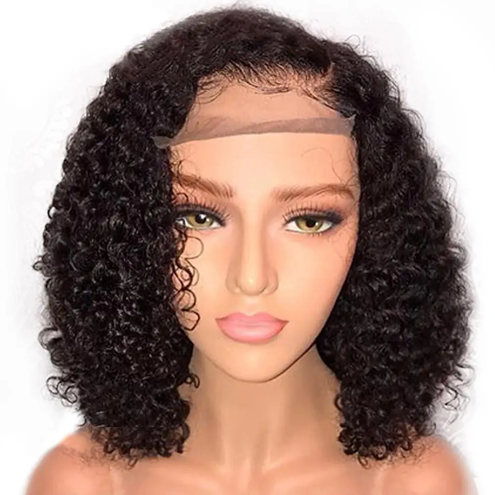 

Fashion Front Lace Black Fully Curly Short Wig Women Cosplay Party Hairpiece fashion