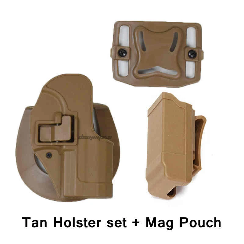 Правая рука тактическая Боевая кобура охотничья стрельба пистолет носить военный страйкбол поясной ремень кобура для H& K Compact USP - Цвет: tan holster mag