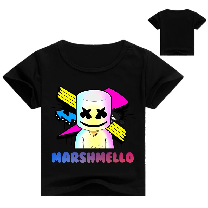 

Z&Y 2-16Years Marshmello T-shirt DJ Music Children T Shirt Marshmellow Face Teenagers Boys Tshirt Girls Tops Tees Casual Summer